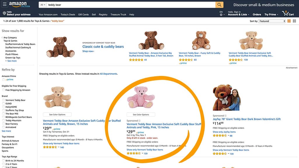 Amazon sponsored product image
